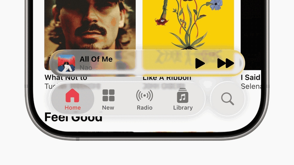 Apple-WWDC25-Liquid-Glass-Apple-Music-dynamic-tab-bars-250609-Source-Apple-1024x576 Apple Releases iOS 26 and macOS Tahoe with Divisive Design