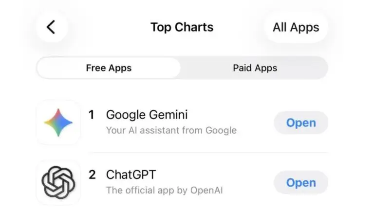 Google’s Gemini App Overtakes ChatGPT as #1 on App Store